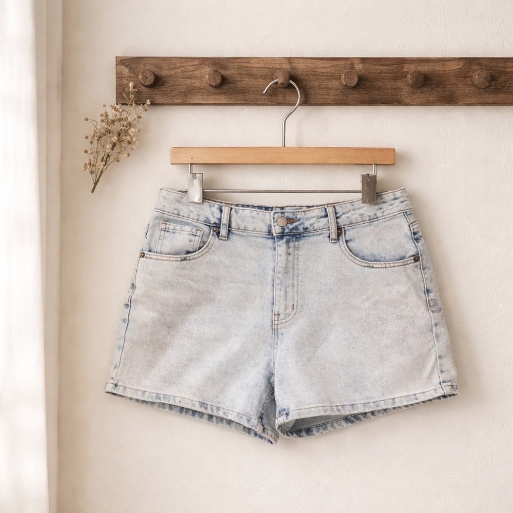 Project Rebel Denim Shorts Womens‎ 11 Light Blue Good Acid Wash High Rise